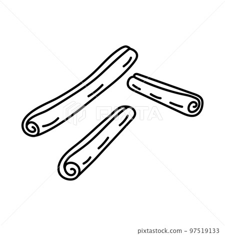 Cinnamon sticks in doodle style. Cinnamon sticks in doodle style. 97519133