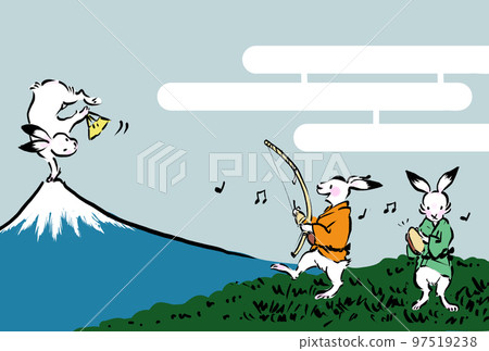 兔子和富士山玩卡波耶拉 97519238