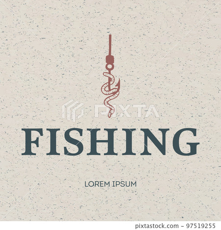 Worm on a hook vector illustration. Logo for fishing. Fishing hook 97519255