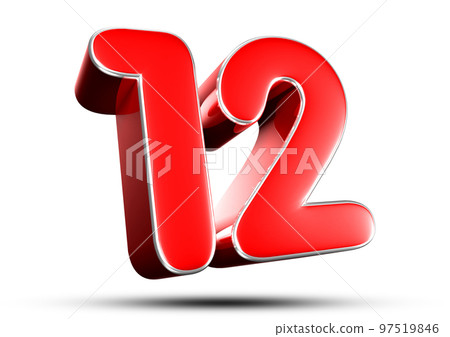 Number 12 red 3D. 97519846