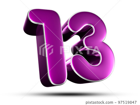 Number 13 purple 3D. 97519847