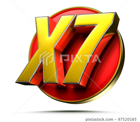 Gold X7 red circle 3D. 97520165