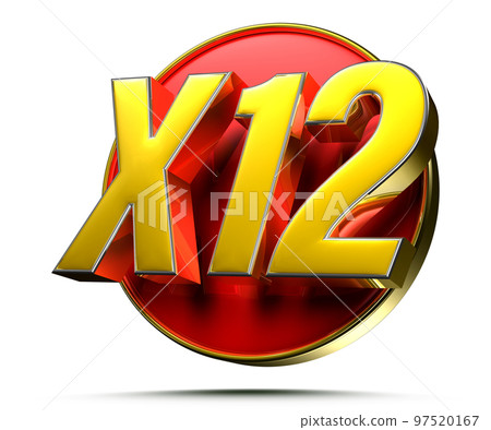 Gold X12 red circle 3D. 97520167