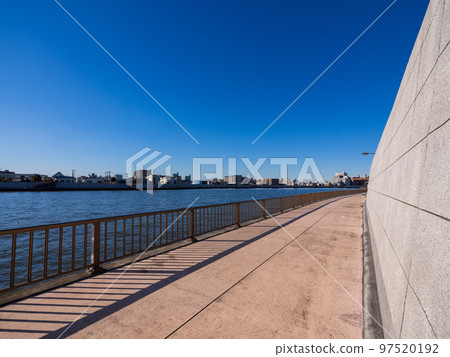 Winter blue sky seen from Katsushika Okudo Nakagawa Promenade Winter blue sky seen from Katsushika Okudo Nakagawa Promenade 97520192