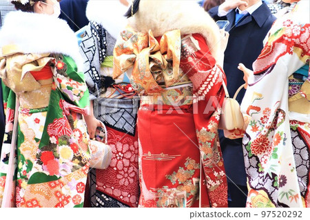 Coming-of-age ceremony Gorgeous kimono 97520292