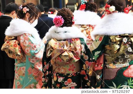 Coming-of-age ceremony Gorgeous kimono Coming-of-age ceremony Gorgeous kimono 97520297