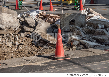 Large debris removed from a construction site 97520687