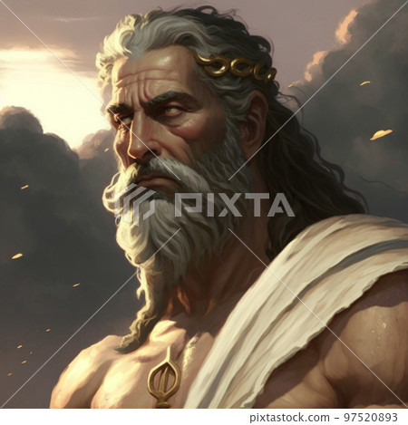 Portrait illustration of Zeus god from greek mythology 97520893