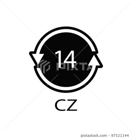 Battery recycling symbol 14 CZ . Vector illustration 97521144
