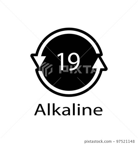 Battery recycling code Alkaline 19 . Vector illustration 97521148
