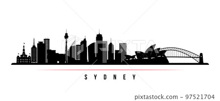 Sydney skyline horizontal banner.  97521704