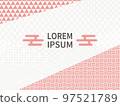 Bright red linear and dynamic Japanese pattern. Abstract background. Scales, sankuzushi, etc. 97521789