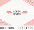 Bright red linear and dynamic Japanese pattern. Abstract background. Yagasuri and Seigaiha. 97521790