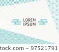 Bright blue linear and dynamic Japanese pattern. Abstract background. Yagasuri and Seigaiha. 97521791