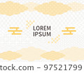 Yellow abstract Japanese pattern background and clouds in the image of gold. 97521799