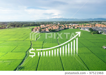 Land value in aerial view. 97521968