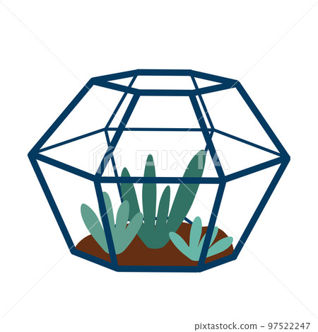 Potted house plant. Foliage houseplant growing in flowerpot. Green leaf decoration for home interior. Natural indoor decor. Hand draw vector illustration isolated on white background Potted house plant. Foliage houseplant growing in flowerpot. Green leaf decoration for home interior. Natural indoor decor. Hand draw vector illustration isolated on white background 97522247