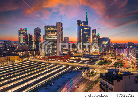 Milan, Italy with modern high rises in Porta Nuova 97522722