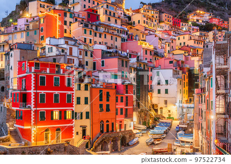 Riomaggiore, Italy in Cinque Terre at Dusk 97522734