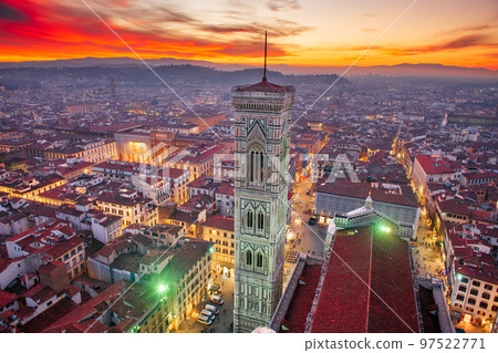 Giottos Bell Tower in Florence, Italy at Dusk 97522771