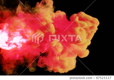 Black background and colorful smoke Black background and colorful smoke 97523117