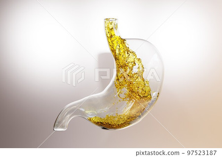 飲料流入透明胃的狀態 97523187