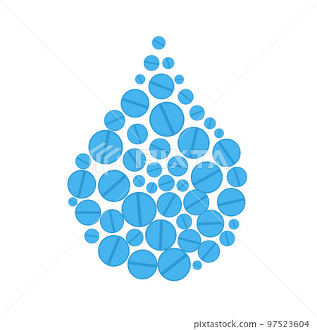 Antibiotics in water environment illustration 97523604