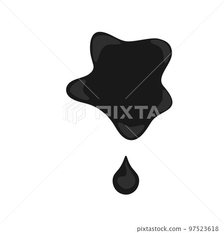 Black oil spill stain with a drop icon 97523618