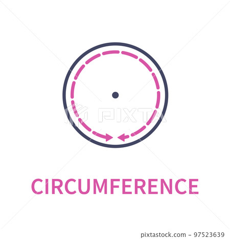 Circumference circle geometric diagram icon Circumference circle geometric diagram icon 97523639