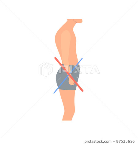 Crooked man with lower crossed syndrome imbalance Crooked man with lower crossed syndrome imbalance 97523656