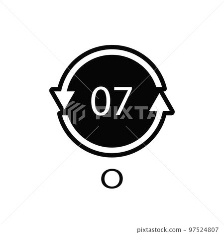 O 07 recycling code symbol. Plastic recycling vector polyethylene sign. O 07 recycling code symbol. Plastic recycling vector polyethylene sign. 97524807
