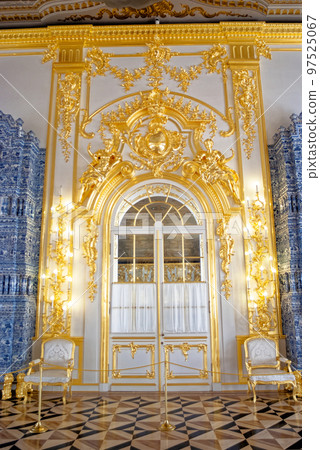 Baroque golden interior of Catherine Palace - St. Petersburg, Russia 97525067