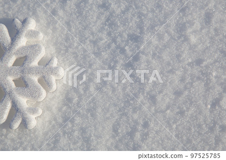 Christmas background with decorative snowflake on snow.  97525785
