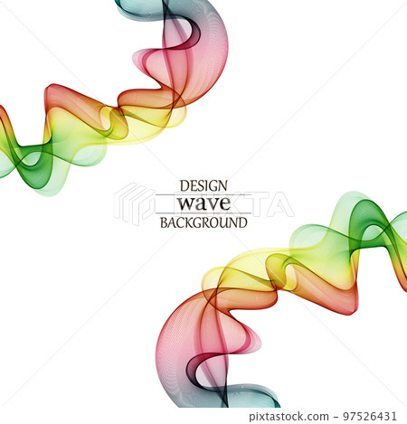 Abstract rainbow color transparent wave beautiful background, colorful wave design on white background Abstract rainbow color transparent wave beautiful background, colorful wave design on white background 97526431
