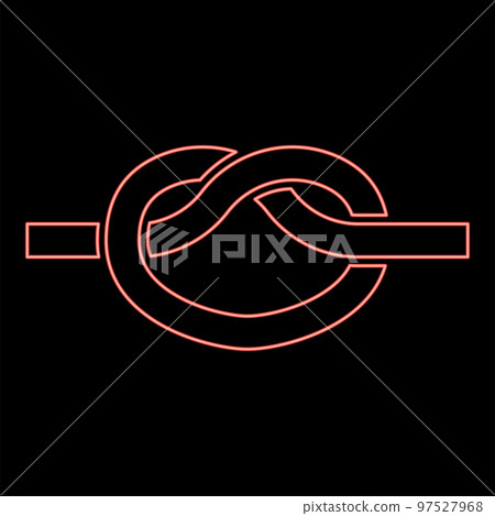 Neon knot Rope tied Node Join concept Noose icon black color vector illustration flat style image red color vector illustration image flat style 97527968