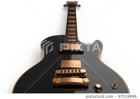 Close-up Electric acoustic guitar isolated on white background. Close-up Electric acoustic guitar isolated on white background. 97528696