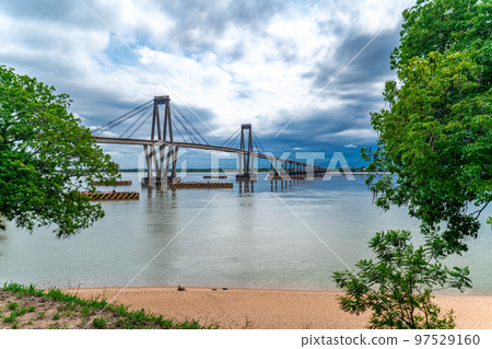 General Belgrano Bridge in Argentina on the Parana River 97529160