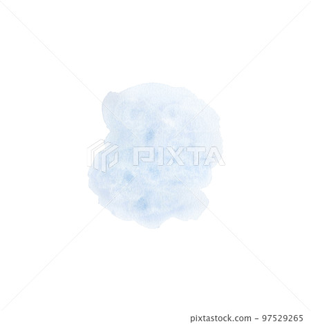Blue spot isolated on white background. Watercolor hand drawn illustration. Texture for backgrounds 97529265