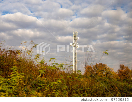 relay tower for cellular communications in Northern Italy relay tower for cellular communications in Northern Italy 97530815