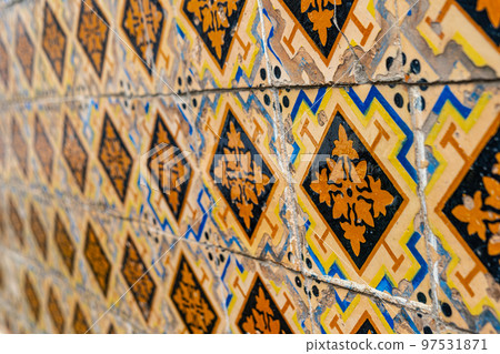 Traditional portuguese tile Azulejo wall Traditional portuguese tile Azulejo wall 97531871