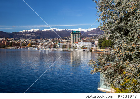 View of the  Riva Vincenzo Vela of Lugano from Ciani Park 97531978