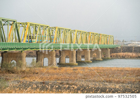 [Mugi Line] Muroto-go that crosses the snowy Nakagawa Bridge 97532505