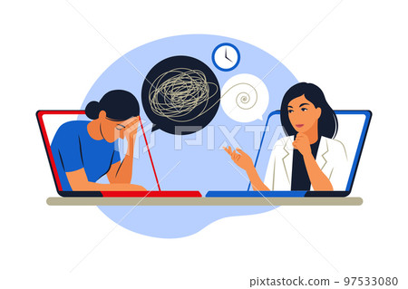 Psychological counseling concept. Psychological assistance service. Vector illustration. Flat. 97533080