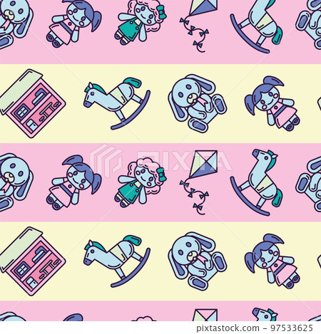 Seamless pattern background with toy icons Vector 97533625