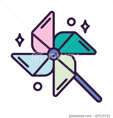 Isolated cute pinwheel paper toy icon Vector 97533722