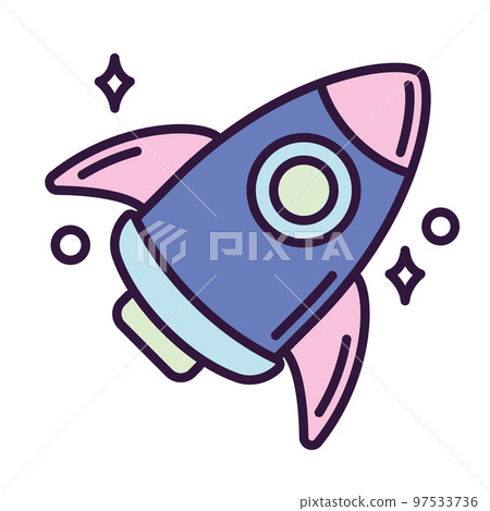Isolated cute rocket toy icon Vector 97533736