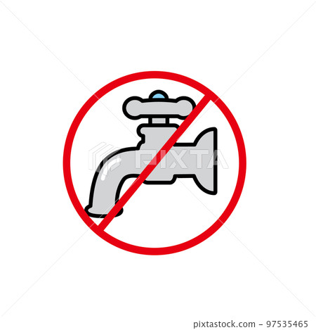 Water outage icon Water stop mark 97535465