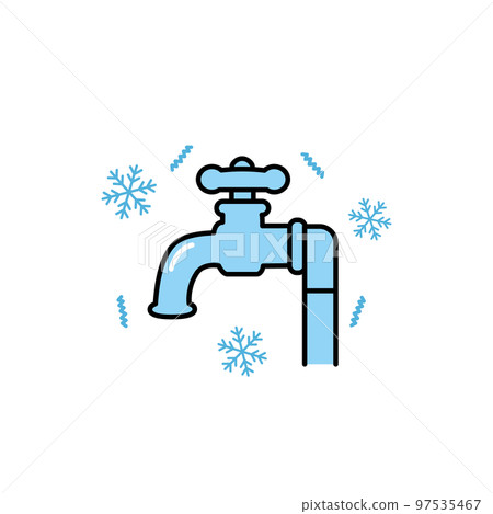 Water pipe freeze mark icon water trouble 97535467