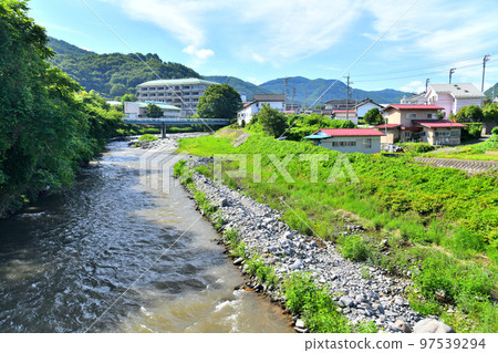 Gotanda Bridge / Looking upstream from the Yodagawa River (Nagawa Town, Nagano Prefecture) [August 2022] 97539294