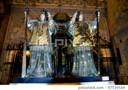 Seville Cathedral King carrying the coffin of Columbus 97539584